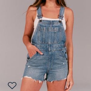 Abercrombie and Fitch Ripped Denim Shortalls